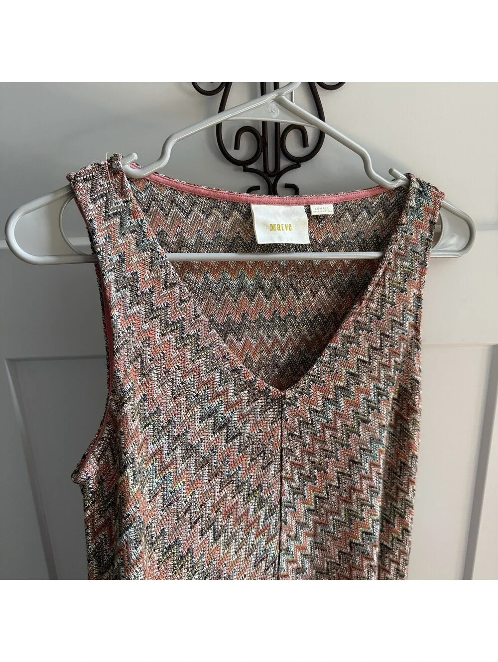 Maeve Anthropologie Westwater Knit Dress XS Chevron A-Line Sleeveless Boho